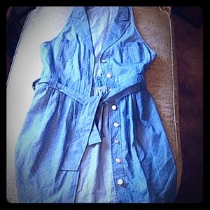 Chambray pokadot dress